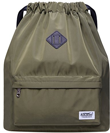 KAUKKO Kordelzug Turnbeutel mit Innentasche Sack Schultasche Sportrucksack Gym Bag
