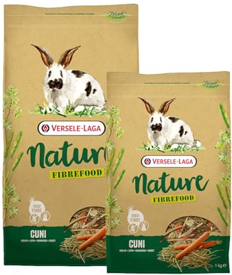 Versele-Laga Nature Fibrefood Cuni | 2,75 kg | Alimento Completo para Conejos sensibles | Mezcla variada Llena de Diferentes Hierbas y Verduras | Sin Cereales