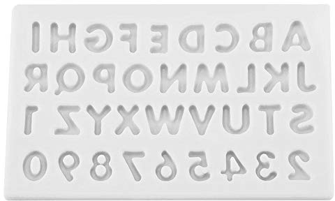 TOPINCN Silicone Letter & Number Mold DIY Alphabet & Candy Cake Fondant Chocolate Molds Non-Stick Birthday Cake Decorating Tool (Gray)
