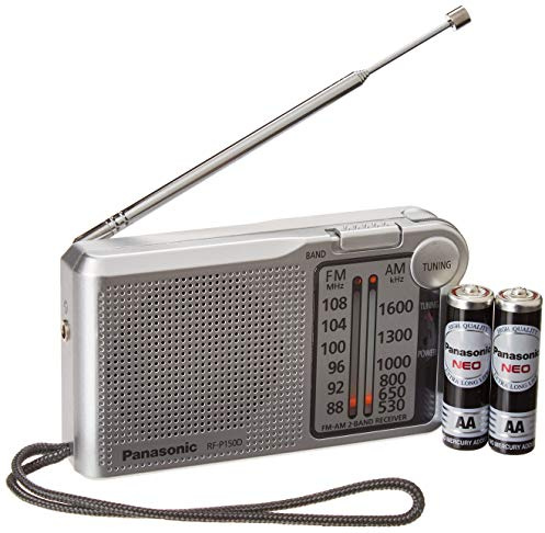 Panasonic RFP-150D Battery Operated AM/FM Portable Pocket Size Radio (Silver/mat)