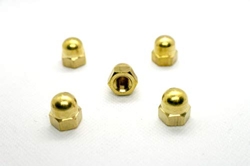 Lot de 5 écrous bombés en laiton, également connus sous le nom d'écrou hexagonal/écrou aveugle DIN1587 (M5, diamètre intérieur 5 mm)