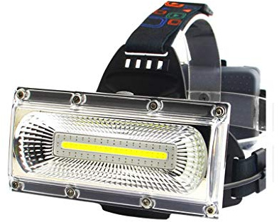 Jiande COB LED Headlamps Floodlight Powerful Headlight Camping Head Torch 3Modes Head Lantern 3 * 18650 Rechargeable Frontal HeadLamp Waterproof Fishing Lighting