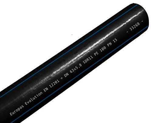 PE 100 PN16 Trinkwasserrohr 25 mm 3/4 50m für Gartenbewässerung, Wasserrohr, Schlauch, Schwarz nach DIN EN 12201 gemäß DVGW für Pool, Haus und Garten