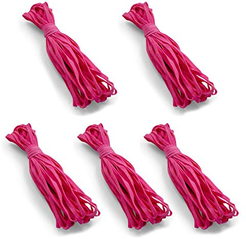 Expo International, Inc 1/4 Ultra Soft Knit Elastic Band, Premium Material, Durable Knitted Elastic Cord for Sewing, Easy to Use, Versatile Sewing Supplies, (5 Packs of 10 Yards), Fuchsia