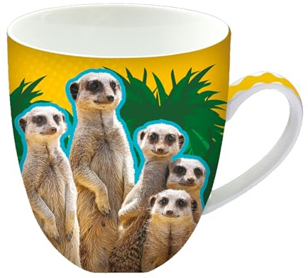 Animug - Suricata de Deluxebase. Taza grande de cerámica 450ml. Una taza animal de suricata que es una adición genial a tu colección de tazas o como un bonito, divertido y original regalo
