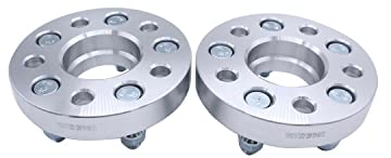 TAKPART 2 Stück 25mm Spurverbreiterung Distanzscheiben Set Ø63.4 5x108mm mit 10 Stück Radschrauben M12x1,5