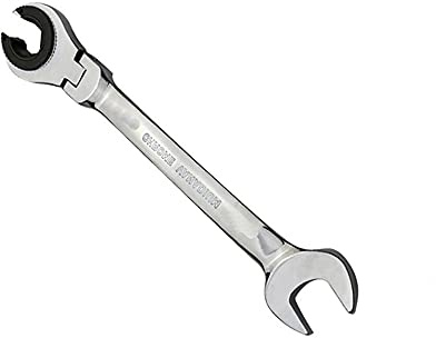 TopHomer 12mm Flex-Head Tubing Ratchet Wrench Double Open End Mirror Polish Ratchet Flare Nut Wrench Chrome Vanadium Steel Tubing Wrench