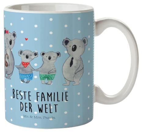 Mr. & Mrs. Panda Kindertasse Koala Familie zwei - Geschenk, Tasse Für Kleinkinder, Trinklernbecher, Kinderbecher, Koalabär, Mit Deckel, Muttertag, Kindergeburtstag, Zusammen