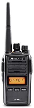 Midland G18 Pro Walkie Talkie, 16 PMR446-Kanäle, Langstrecken-Walkie Talkie, Lithium-Batterie, wassergeschützt nach IP67, Schwarz, C1145.02
