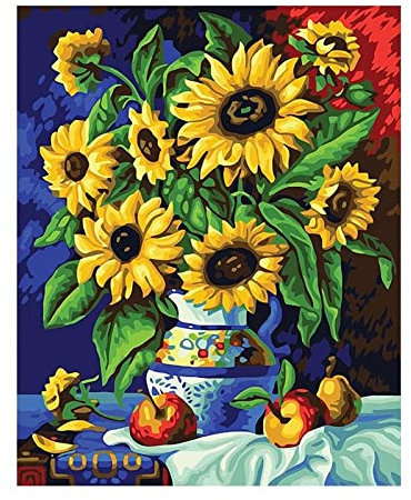 40 * 50 cm tableau de peinture par chiffres sur mur de toile sans cadre Peinture à l'huile par chiffres Kits Set for adultes, enfants, débutants avec pinceaux décoration murale maison ( Color : A )