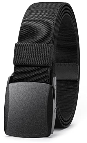 CHAOREN Elastischer Gürtel Herren, 38mm Stretch Arbeitsgürtel Stoff mit Kunststoffschnalle, Vom Flughafen Zugelassene Gurtel ohne Metall für Arbeit und Outdoor