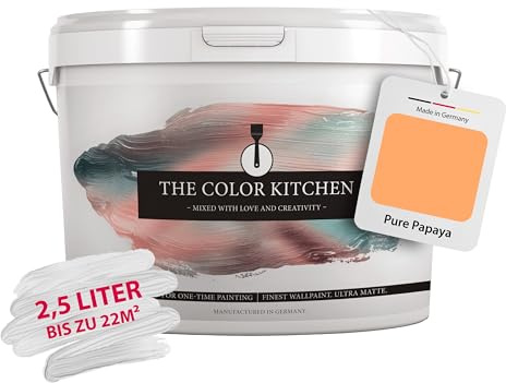 A.S. Création THE COLOR KITCHEN - Peinture murale à très haut pouvoir couvrant Orange Peinture intérieure mate - DD125648 2,5l - Pouvoir colorant intense