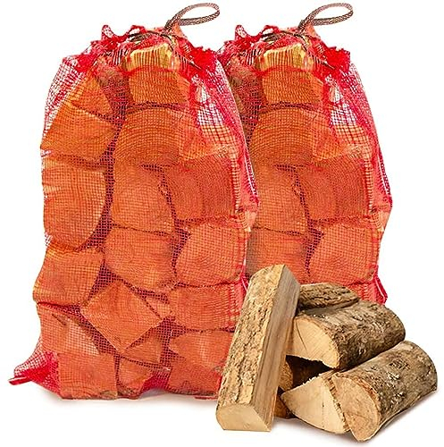 Laeto Kiln Dried Mixed Firewood Logs - x2 10kg Nets (80L/20kg) For Wood Burner, Open Fires, Decoration & Campfires