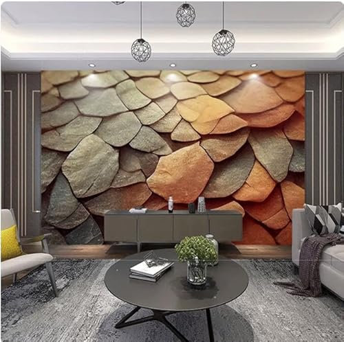 MOBYAT Papel tapiz 3D Textura Arenisca Pintura TV Fondo Pared Decoración del hogar, 3D, 350x245cm