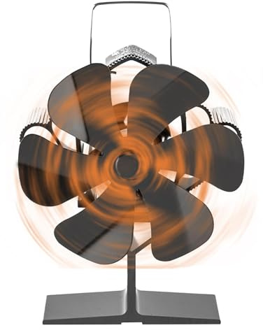 Silent fan 6-Blade Log Burner Fan for Eco-Friendly Circulation in Heat-Powered Fireplace Stoves