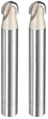 sourcing map 2 pezzi Router Bit Core Box 1/4 gambo 1/4 di pollice diametro di taglio 1 flauti in acciaio al tungsteno