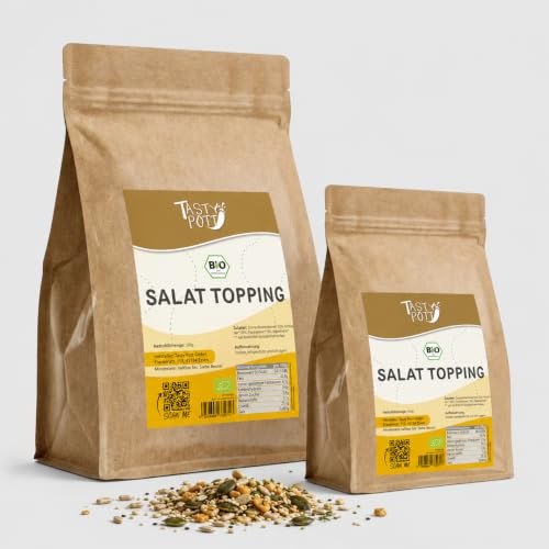 Tasty Pott Garniture de salade bio I Grains croustillants dans un mélange I Pour salades, soupes et pains I Alimentation végétalienne I Bol à salade I Cuisson du pain complet I Grains I Dans un sachet