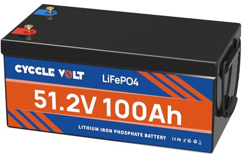 LiFePO4 48V 100Ah Akku, CYCCLEVOLT 100A BMS und Klasse A Zellen LiFePO4 Lithium Batterie, 15000 Zyklen und 5120Wh Kapazität, 5 Jahre Lebensdauer Ideal für Solaranlagen, Wohnmobile, Boote, Haushalt