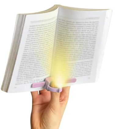 lizia - Lampe de lecture et liseuse LED rechargeable - Support de livre ergonomique à une main - Violet