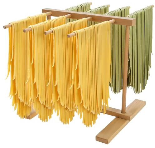 Tel Charme * Séchoir à pâtes, en bois, avec 8 compartiments, amovible, réutilisable, spaghetti, pour pâtes