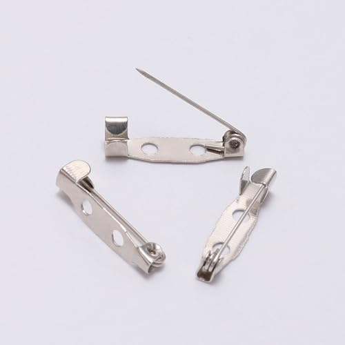 Anevous 200 Stück Broschennadeln, 15mm Safety Pin Sichere, Metall Broschen Sicherheitsnadel, Anstecknade Brooch Pins für DIY Crafts Schmuck Kunsthandwerk Abzeichen Corsagen,Silber A