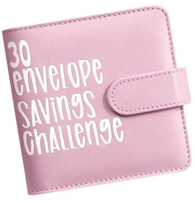PU LEATHER KULVERSBOK - 30 -DAG KELOPE CHALLENGE ARBETSBOK, Budgetbok med silverkuvert | Silver arbetsbok för att spara pengar, arrangör av PU -lädersilver