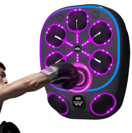 Music Boxing Machine für Erwachsene, LED Musik Boxmaschine Unterstützt Bluetooth, 9 Geschwindigkeitsmodi und Zählmodus Intelligente Elektronische Musik Box Trainingsgerät für Kinder und Erwachsene