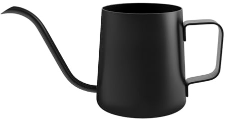 350ml Small Watering Can for Indoor Plants Stainless Steel Long Spout Bonsai Mini Metal Watering Can Watering Pot Gardening Tools for Indoor&outdoor Plant Seedlings(Black)