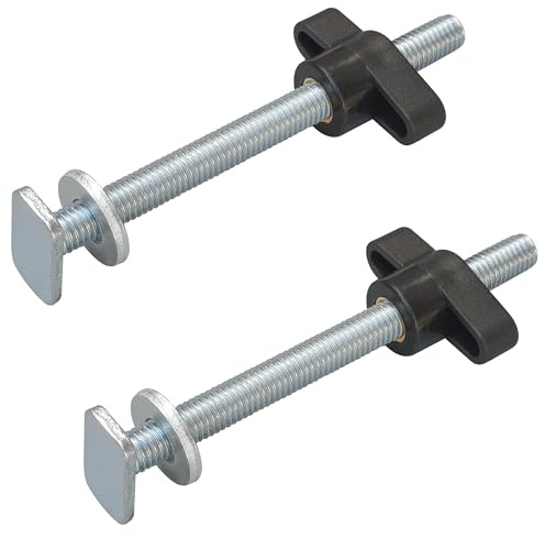 2-Pack M8 T Rail Track Bolts with Knobs and Washers– T-Slot Nuts and Sliding Bolts for Woodworking Projects