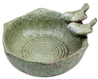 Ceramica Mangiatoia abbeveratoio per Uccelli da esterno, Vasca per Uccelli Autoportante, Stazione di Alimentazione per Uccelli per Anfore da Balcone Giardino Cortile Patio