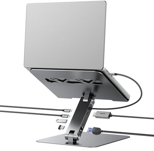 BENFEI Soporte para Portátil con Docking Station USB C 6 en 1, HDMI 4K@60Hz, Ethernet Gigabit, Carga Rápida 100W, 10Gbps 1*USB C 3.2 y 2*USB A 3.2 Compatible con MacBook Pro/Air, iPad Pro