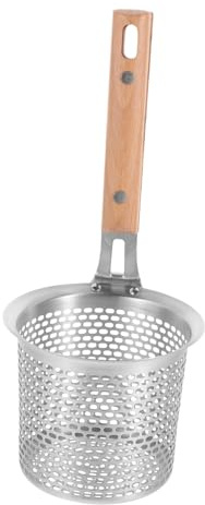 ZUNOXAZ Passoire à Pâtes Maille Outil De Cuisine Pour Aliments Passoire Avec Manche Bois Panier Filtrant Pour Marmite