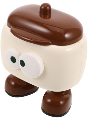 OHPHCALL Porta Hisopos: Organizador con Tapa para Palillos, Discos De Algodón Y Bastoncillos De Maquillaje. Organizador con Dibujos Animados para Baño Y Tocador.