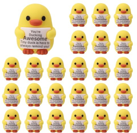 25 STK. Mini Positive Quietscheenten, Inspirierende Dankesgeschenke Motivation Ermutigung Präsente für Kollegen Lehrer Mitarbeiter Geburtstag Weihnachten Ostern