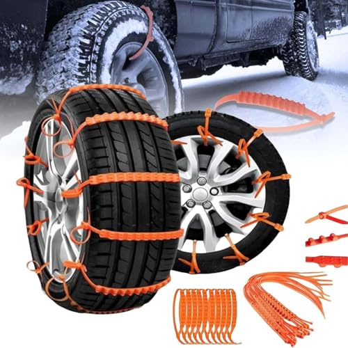 10PC /100PC Adjustable Anti-Slip Tire Zip Ties for Snow Chains | Universal Winter Car Truck SUV Traction Grips | Emergency Mud Survival Multi-Function Security Cable Belts (30PC)