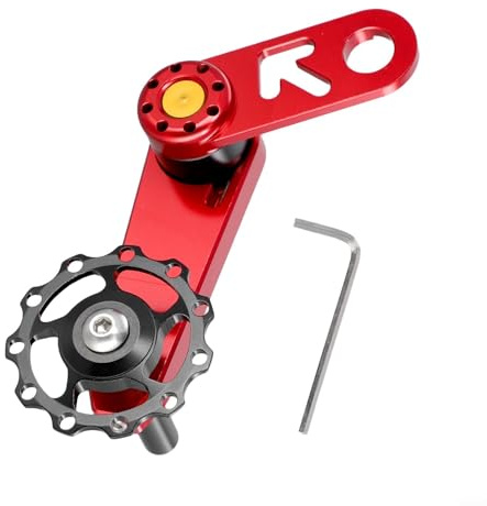 Oniissy Aleación de aluminio para tensor de cadena de bicicleta con construcción de acero inoxidable para conversión de una sola velocidad, polea flotante y sistema de ajuste de resorte, compatible
