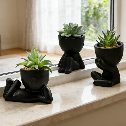 Bqkroa 3 piezas de suculentas artificiales: plástico, decoración suculenta, duradera, plantas artificiales, mini planta artificial como real, para bodas, exteriores, decoración de mesa, accesorios