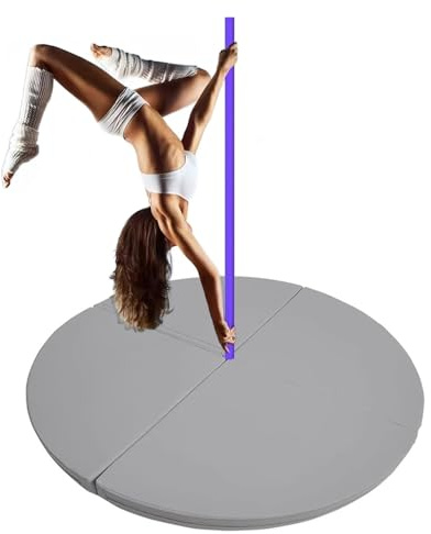 Generisch Pole-Dance-Matte, Faltbare Crash-Matte für Pole Dance-Stangen, tragbare Schutzmatte für Aerial Fitness, gepolsterte Crash-Matte für Stangen, 120 cm x 10 cm (47,2 x 4), Grau