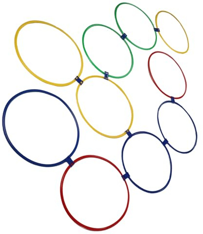 Fabater 10 St Barnbågar för Sensorisk Träning och Balansfärdigheter, Bärbara Plastringar för Hopscotch Game - Sensorisk Träningsspelbågesats (Extra Large 32,7 X 24,4 X 31,5 tum)