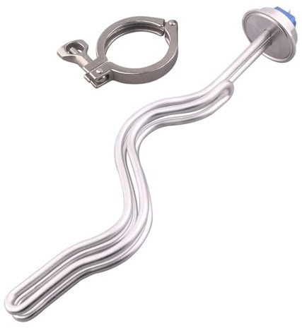 240V Heating Element 2 Inches Tri Clamp Brewing 2.5/3.5/4.5/5.5/6.5KW SUS304 Immersion Water Electrical Heater Rapid Heating Performance(with clamp,Black Cap,5500w)