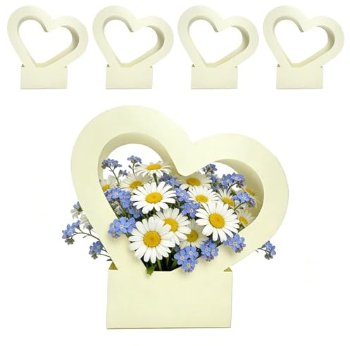 Sacca Per Fiori 5 Pezzi Supporto Portatile Con Manico | Sacche Per Fiori Per Bouquet Con Manici Per Decorazione, Composizione, Donne, Ragazze, Fidanzata, Mamma, San , Compleanno,