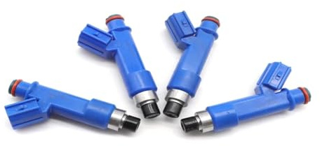 Einspritzdüse für Toyota Yaris 1.5L (2007–2017), Teilenummer: 842-12304 (4X), Teilenummer: 23250-21040 (Auspuffanlage)