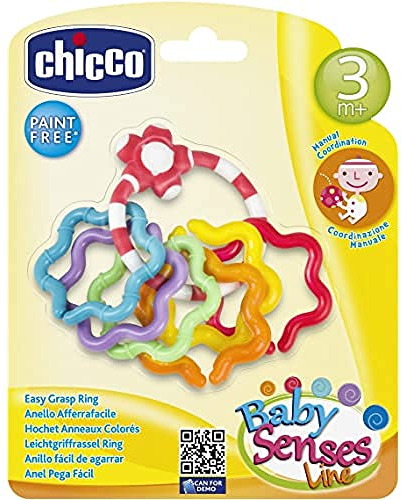 Chicco Rasseln Greifringe, bunte und leicht zu greifende Ringe, weich zum Zahnen, 3-18 Monate