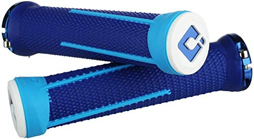 Odi AG-1 Aaron Gwin Grip - Blue/Light Blue/Single Locking Lock On Clamp Handle Bar Part Mountain Biking Bike MTB Riding Ride Trail Enduro Downhill Hand Comfort Handlebar Rubber Accessories