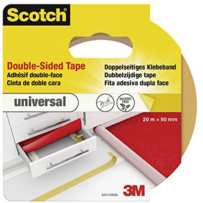 Scotch 42012050 Duct Tape Universal, Double Sided, 50 mm X 20 M, Light Brown