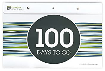 100 day Event, Goal and Occasion Count Down 11.5x17.5 Stripe Design Tear Off Countdown Calendar Extra Large Wall Unit - perfect for Office, event, corporate and door gifts