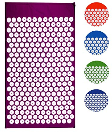 Shanti Akupressur Akupressurkissen Nackenkissen Nagelkissen (80 x 51 x 2,5 cm, Lila) Akupunktur Akupunkturkissen Massage Massagekissen Matte Massagematte Akupunkturmatte Iplikator