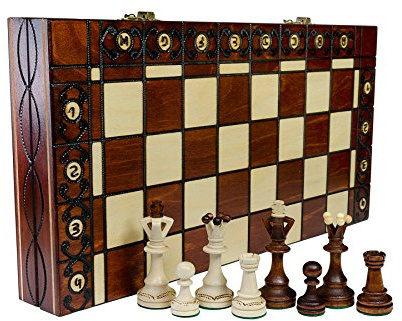 Wooden Magic Senator - große 40cm/16 In Handarbeit Klassische Holz-Schachspiel