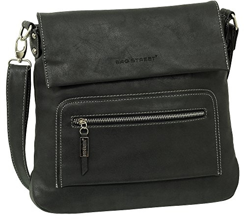 Ledershop24 Geschenkset - Handtasche Schultertasche Umhängetasche Wildleder-Imitat Used Look Farbe Schwarz