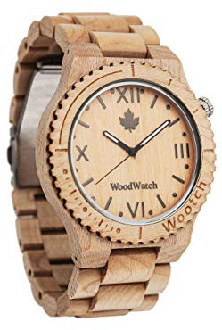 WoodWatch Wootch Maple | Holzuhren für herren - armbanduhr holz männer Premium | Wood watch for man | umweltfreundliches Produkt, wir pflanzen 1 Baum für jede Uhr